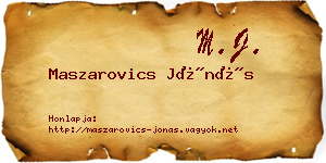 Maszarovics Jónás névjegykártya